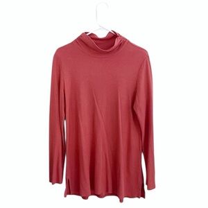 Soft Surroundings Ribbed Mockneck Tunic Medium Cozycore Office Casual